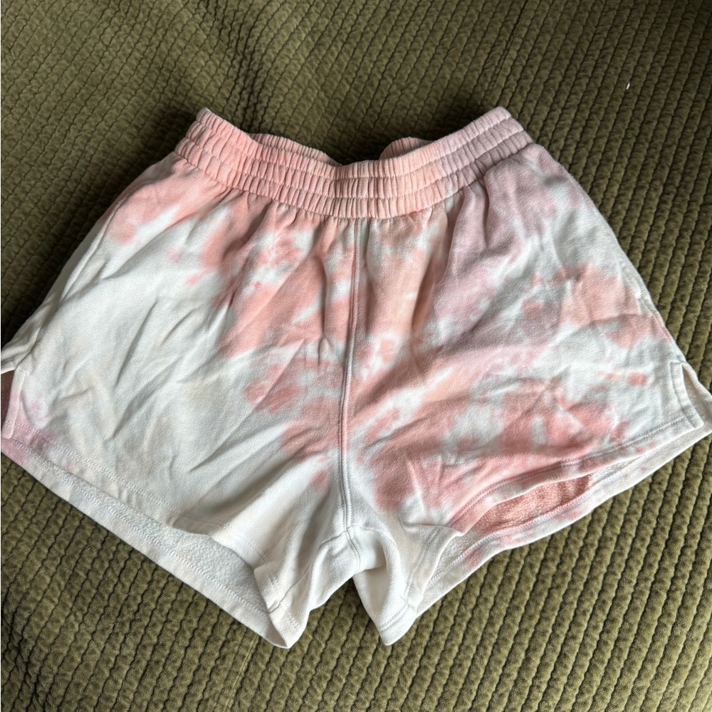 Tie-Dye Pink and White Shorts